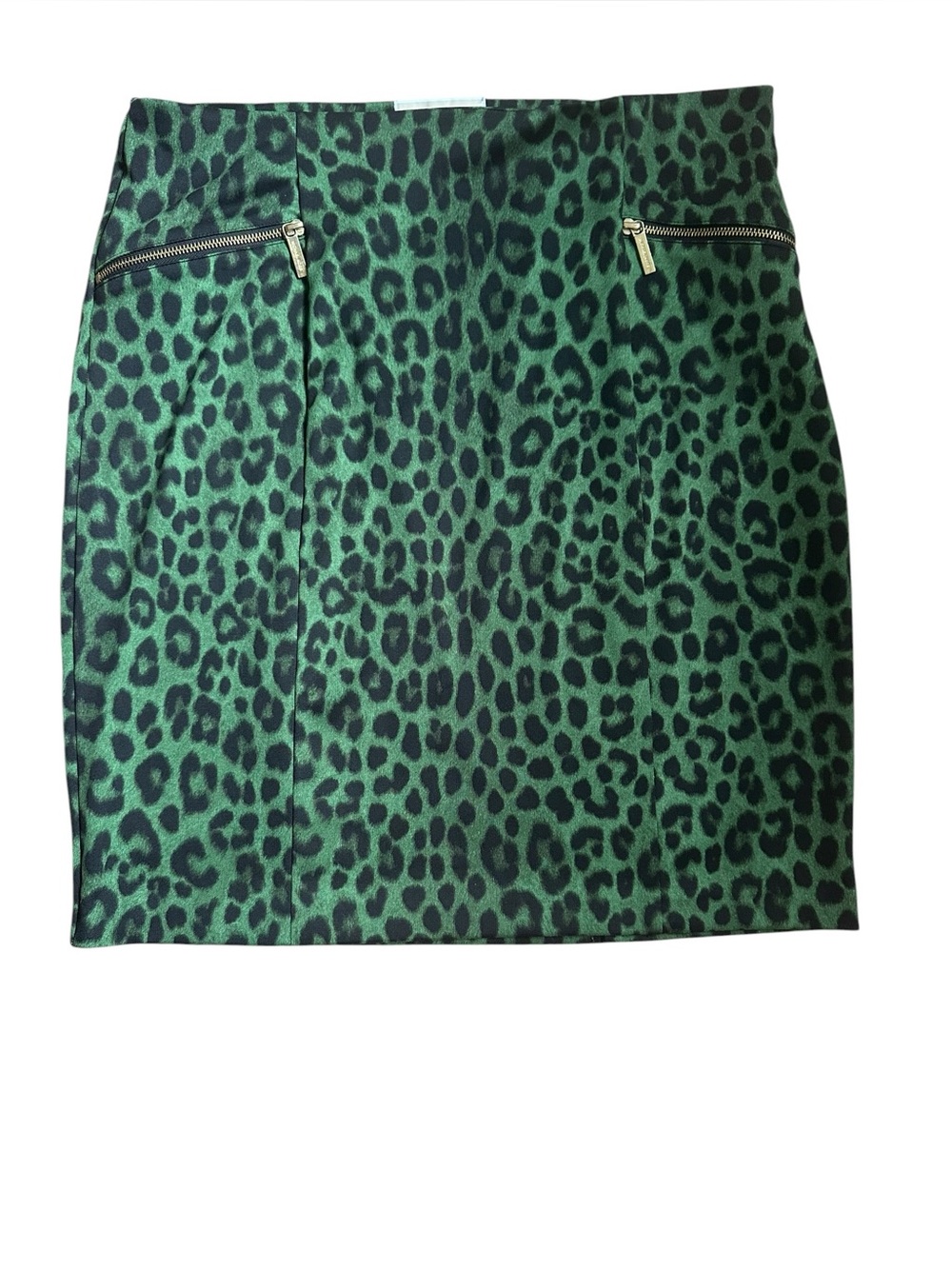 Michael Kors Pencil Skirt Women’s Size 16 Green & Black Animal Print